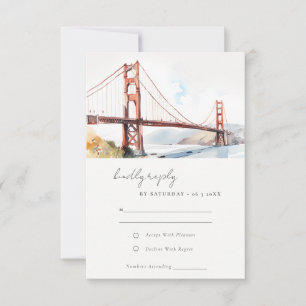 San Francisco Golden Gate Bridge Scape Wedding RSVP Card
