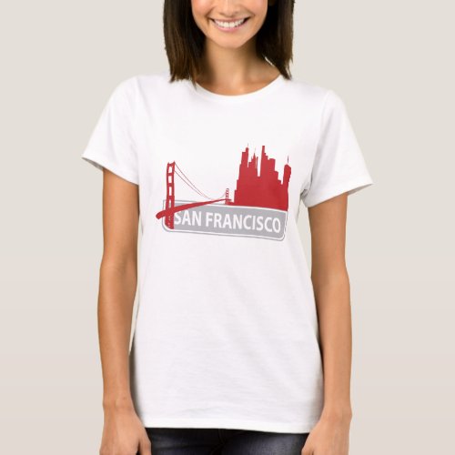 San Francisco Golden Gate Bridge Skyline Tee Shirt