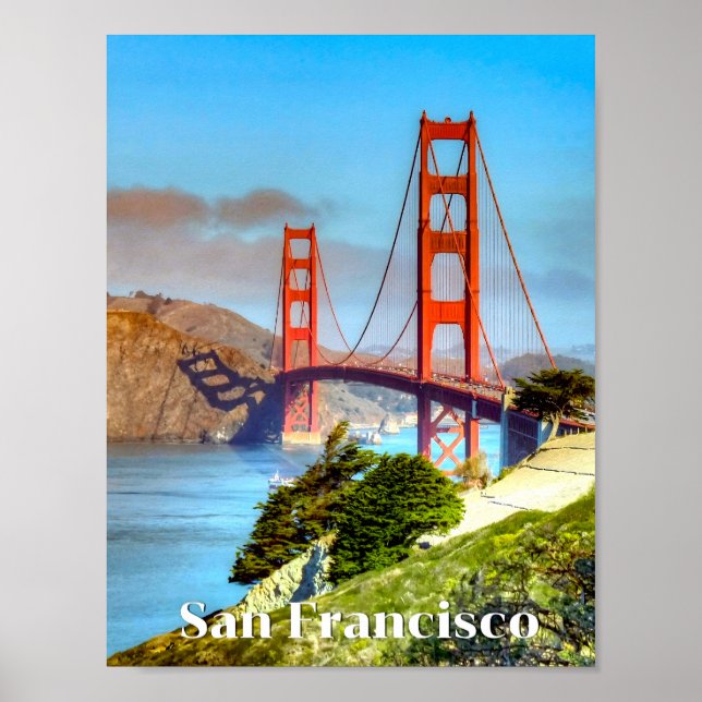 San Francisco, Golden Gate Bridge, Travel Poster  (Front)