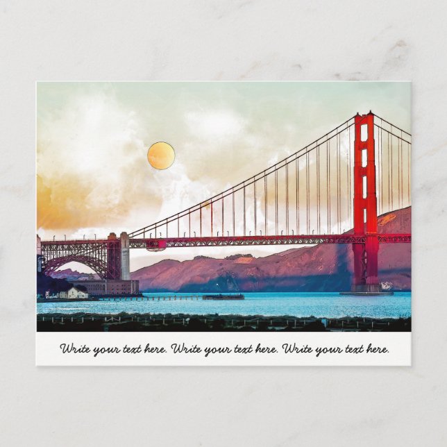 San Francisco Golden Gate Bridge. USA, America Postcard (Front)
