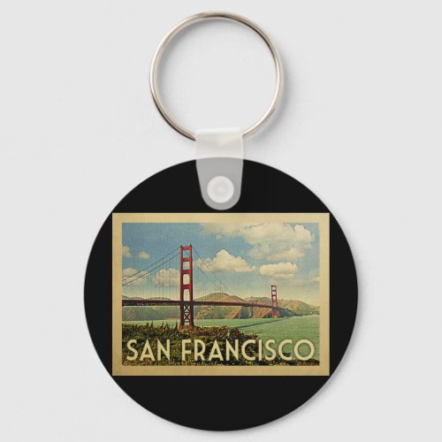 San Francisco Golden Gate Bridge Vintage Travel Keychain