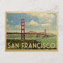 San Francisco Golden Gate Bridge Vintage Travel Postcard