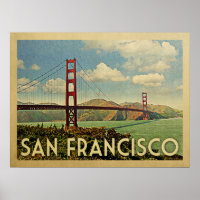 San Francisco Golden Gate Bridge Vintage Travel