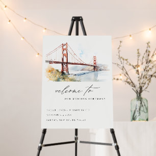 San Francisco Golden Gate Bridge Wedding Welcome Foam Board