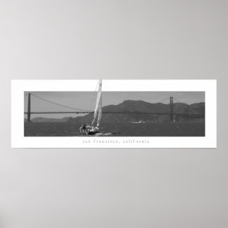 San Francisco - Golden Gate Bridge with Sailboat Poster