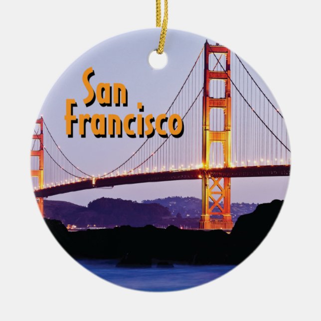 San Francisco Golden Gate Ceramic Ornament (Front)