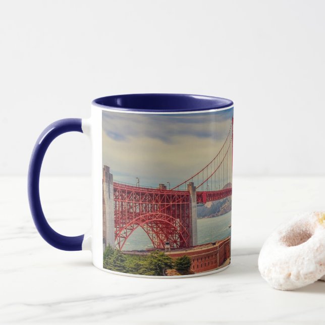 San Francisco Golden Gate Panoramic Mug (With Donut)