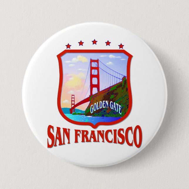 San Francisco Golden Gate Pinback Button (Front)