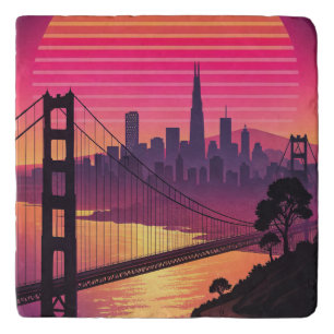 San Francisco Golden Gate Skyline Poster Trivet