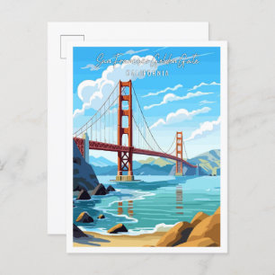 San Francisco Golden Gate vintage travel Postcard