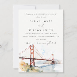 San Francisco Golden Gate Wedding Anniversary Invitation