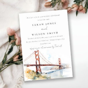 San Francisco Golden Gate Wedding Anniversary  Invitation