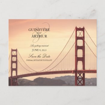 San Francisco Golden Gate Wedding Save The Date Announcement Postcard by loveisthething at Zazzle