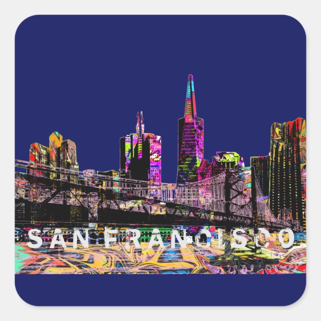 San Francisco graffiti Square Sticker (Front)