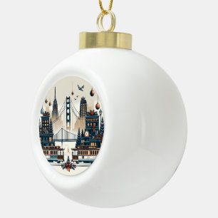 San Francisco Holiday Magic Christmas Ceramic Ball Christmas Ornament