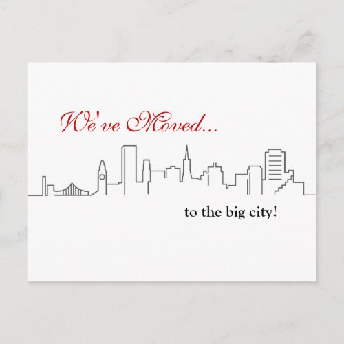 San Francisco Housewarming or Moving Announcement Postcard