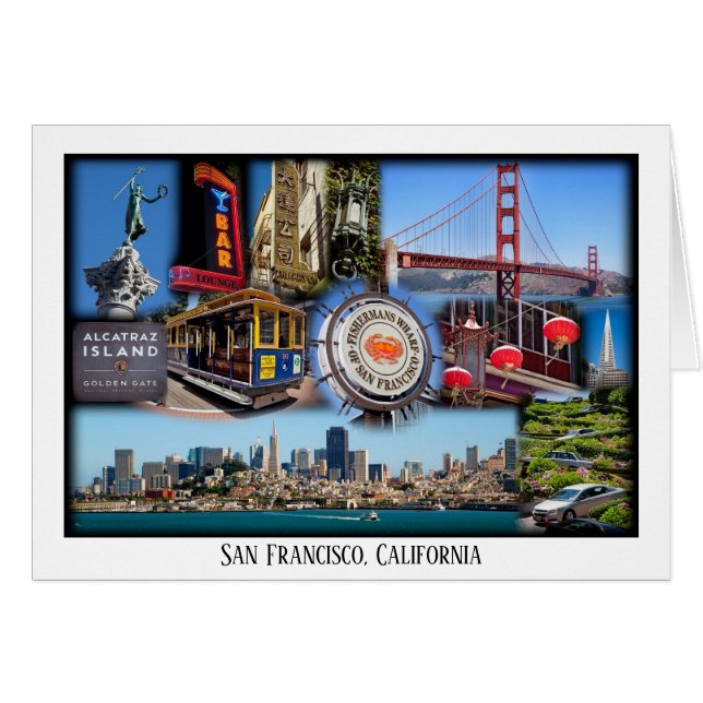 San Francisco Iconic Landmark Attractions Cards (Front Horizontal)