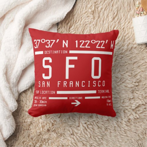 San Francisco International IATA Airport Code Throw Pillow