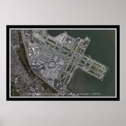 San Francisco Intl Airport Satellite Map Poster