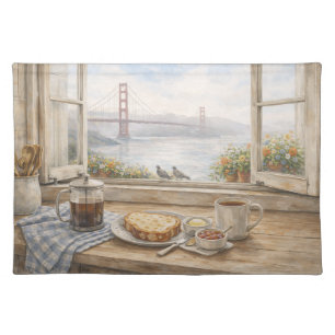 San Francisco Kitchen Watercolor Golden Gate Cloth Placemat
