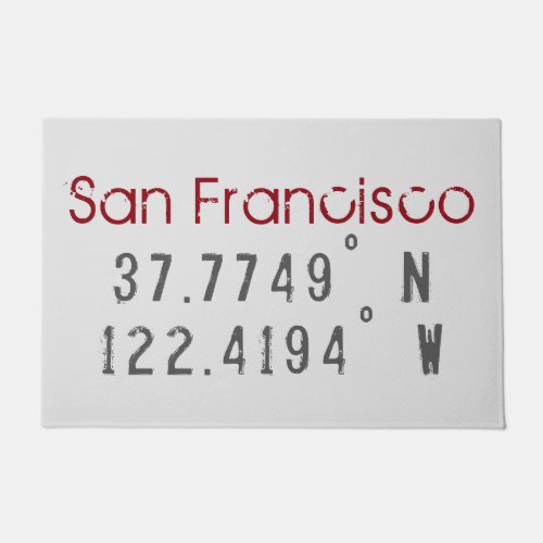 San Francisco Latitude Longitude  Doormat