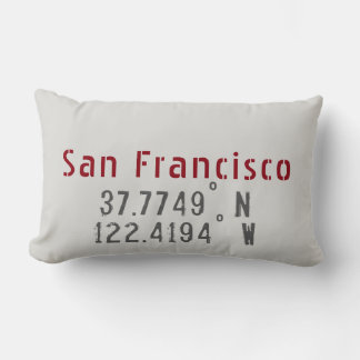 San Francisco Latitude Longitude Throw Pillow