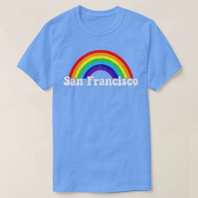 San Francisco LGBQ Gay Pride Rainbow Premium  T-Shirt (Design Front)