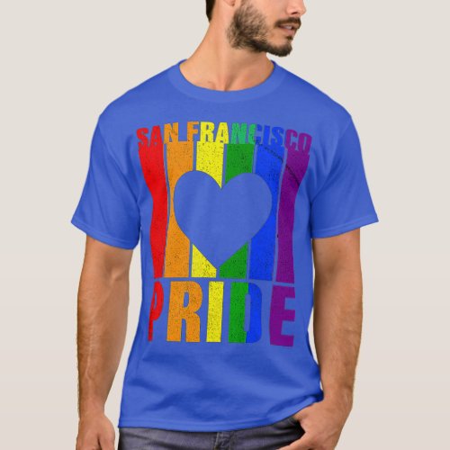 San Francisco LGBTQ Pride Rainbow Flag Premium T_Shirt