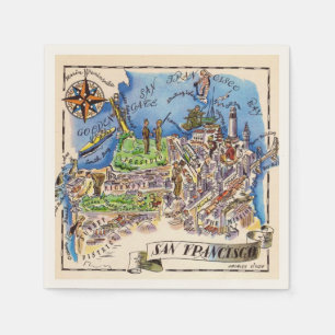 San Francisco Liozu Map Napkins