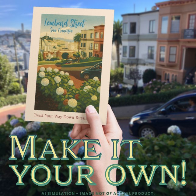 San Francisco Lombard Street Coit Tower GGB Travel Postcard (Creator Uploaded)
