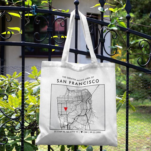 San Francisco Love Locator  City Map Wedding Tote