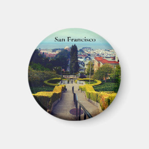 San Francisco Lyon Street Steps #2 Round Magnet