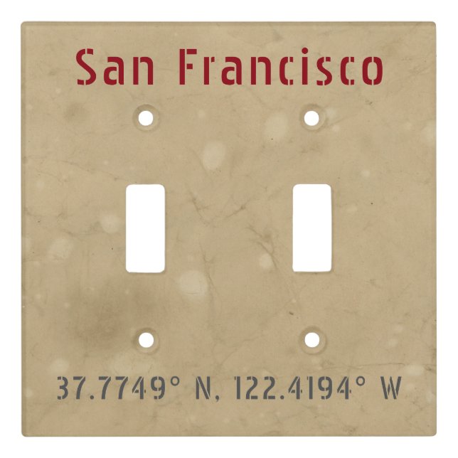 San Francisco Map Coordinates Urban Light Switch Cover (Front)