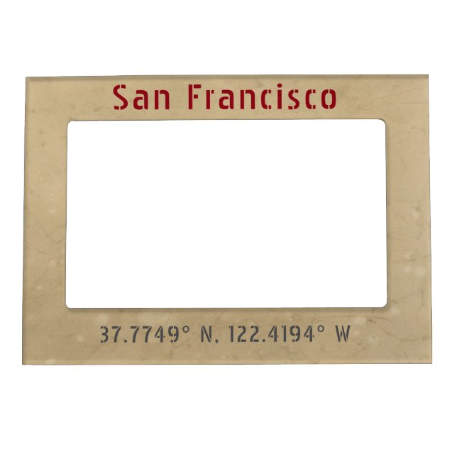 San Francisco Map Coordinates Urban Magnetic Frame (Front)