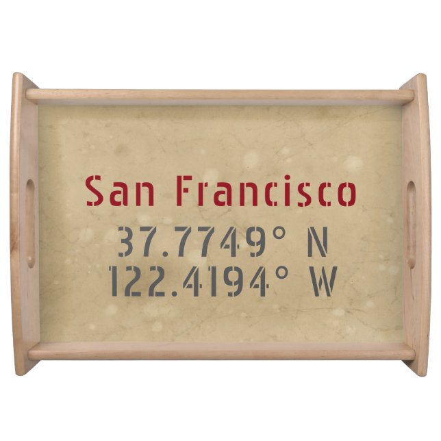 San Francisco Map Coordinates Urban Serving Tray (Front)