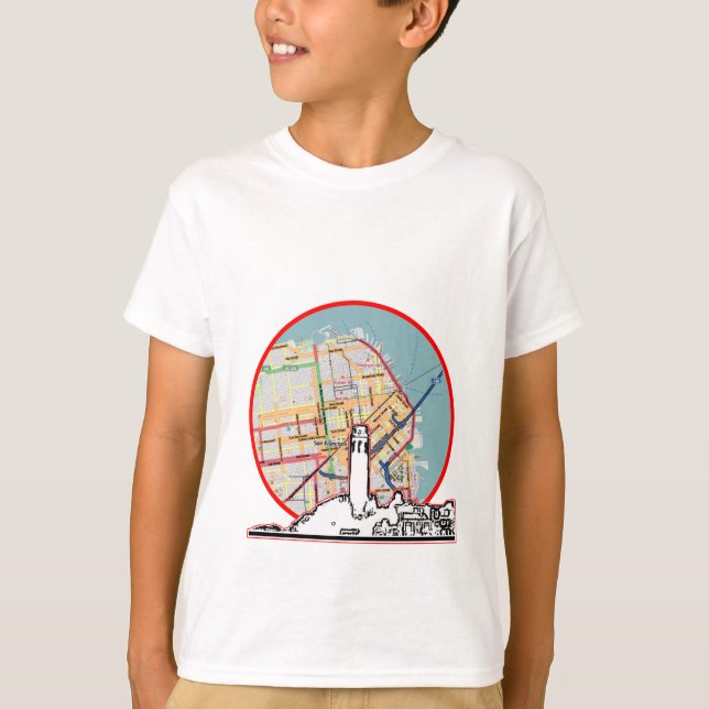 San Francisco Map jGibney The MUSEUM Zazzle Gifts T-Shirt (Front)