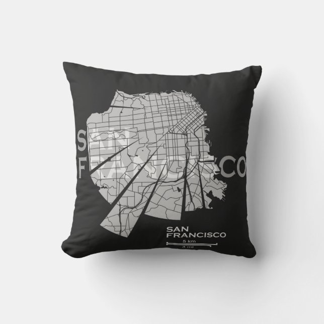 San Francisco Map Pillow (Front)