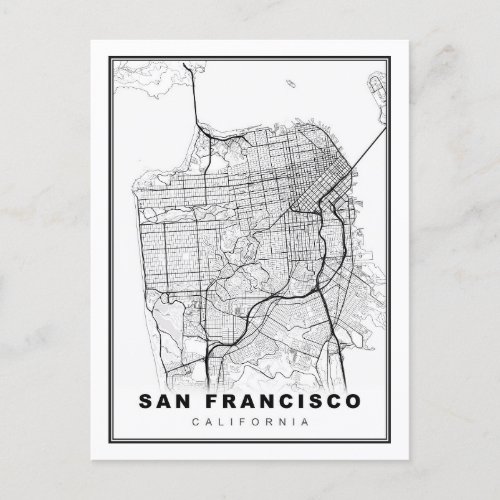 San Francisco Map Postcard