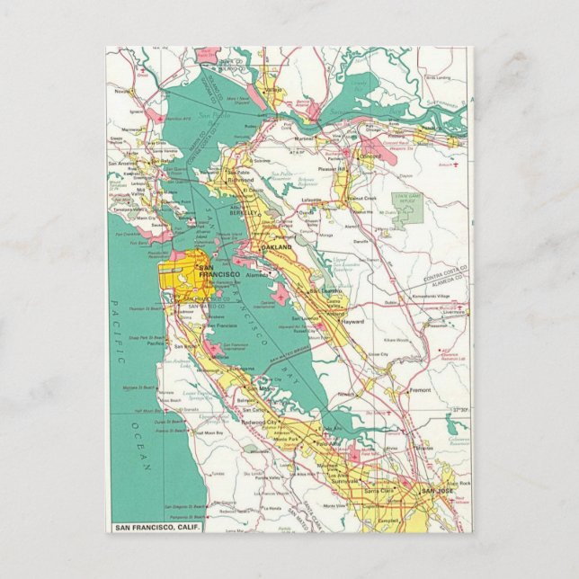 San Francisco Map Postcard (Front)