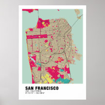 San Francisco Map Poster - California Colorful Map