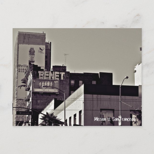 san francisco, mission st postcard (Front)