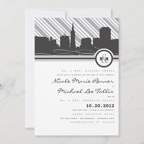 San Francisco Monogram Wedding Invitation