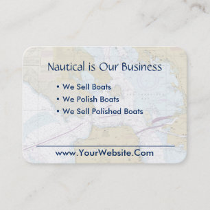 San Francisco Nautical Chart Clean Fresh Blue Tan Business Card