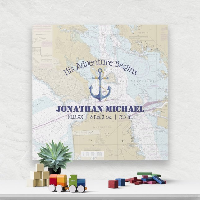 San Francisco Nautical Nursery  Gallery Wrap (San Francisco Nautical Nursery Gallery Wrap -- Customize On Screen Now! 
)