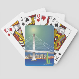 San Francisco New Oakland Bay Bridge Cityscape Poker Cards
