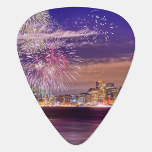 San Francisco New Year Fireworks Guitar Pick