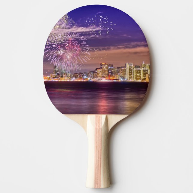San Francisco New Year Fireworks Ping-Pong Paddle (Front)