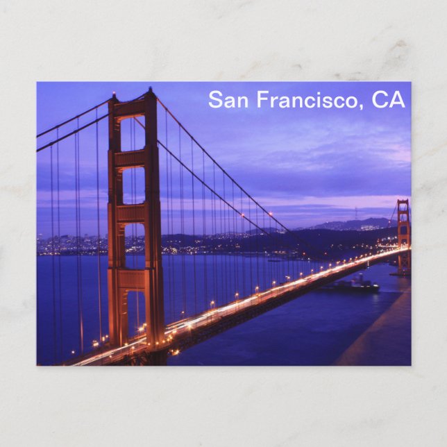 San Francisco Night View Postcard (Front)