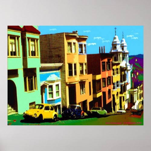 San Francisco Nob Hill _ Pop Art Print