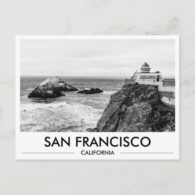 San Francisco Ocean Beach Coastline Giant Camera Postcard (Front)